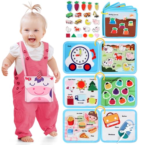 Lehoo Castle 12 em 1 Busy Board brinquedos para crianças 2 3 4 anos, brinquedos Montessori livro Busy Book, tabuleiro sensorial de atividades jogo de educação precoce, presentes meninos menina (tema