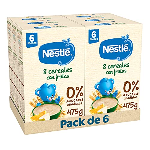 Nestlé Mingau 8 cereais com frutas, sem adição de açúcares, a partir dos 6 meses, 6 x 475 g
