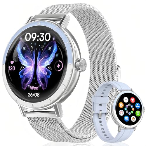 Relógio inteligente para mulher, 1,27" Smartwatch mulher com chamadas, função feminina, pulsómetro, SpO2, monitor de sonho, IP 68, 120 modos de desporto, calorias, podómetro, Fitness Tracker para