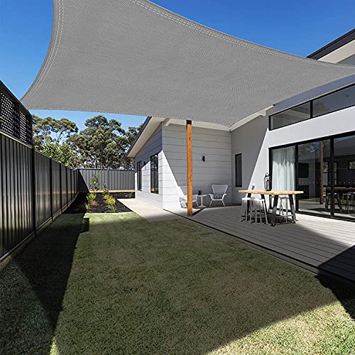 Ankuka Toldo solar, 3 x 5 m, cinzento retangular, impermeável para exterior, 98 % de proteção UV, adequado para jardim, terraço e campismo
