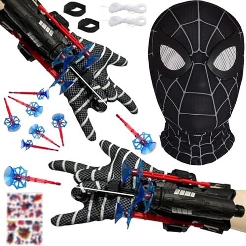 STFYUG 2 conjuntos de luvas de lançador, luvas de lançador de Spiderm, luvas lançadoras de Spiderm, luvas de lançamento de Spiderm, brinquedos para festas de cosplay para crianças