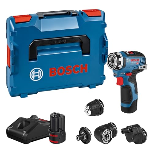 Bosch Professional 12 V System GSR 12V-35 FC - parafuso a bateria (Brushless, 35 Nm, 4 cabeças FlexiClick, 2 baterias x 3,0 Ah, em L-BOXX)