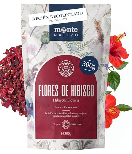 Hibisco chá (300 g) monte nativo - chá de hibisco - hibiscus aromático e delicioso - flor da Jamaica - flores secas de hibisco - Tisana Carcade - chá de frutas