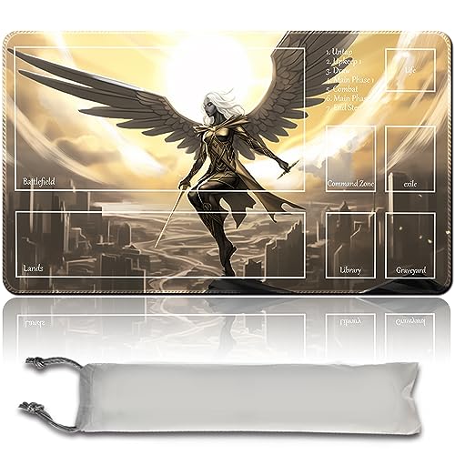 MPLR BOARD GAME Avacyn, Angel of Hope Jogo de tabuleiro MTG, tapetes de jogo bolsa impermeável gratuita, bordas costuradas, superfície de borracha macia, MTG PlayMat with Zones (An original MTG