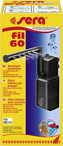 Sera Filtro interior de aquário Fil 60 06843, 380 l/h para aquários até 60 litros, com estrutura modular com filtro (com esponja e carvão ativo)