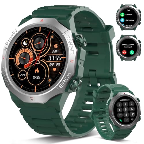 Atheewon Relógio inteligente homem mulher com chamadas, 1,39" militar Smartwatch com 110 modos desportivos, monitor de ritmo cardíaco e sono. Pulseira de atividade IP68 impermeável para Android iOS