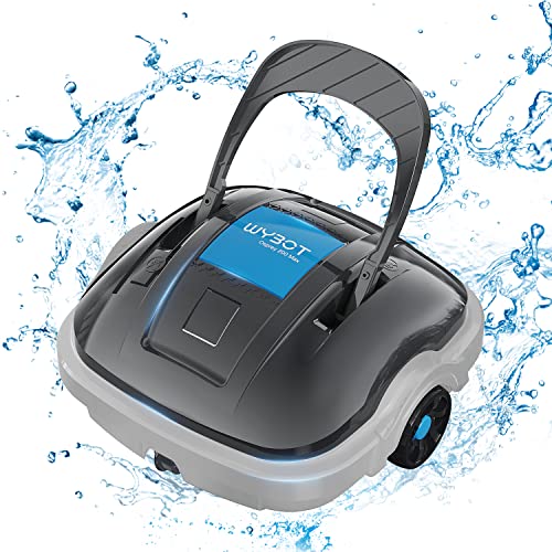 Robot Limpeza de fundos de piscina elétrica sem cabo, 100 m de filtração dupla e estacionamento automático, robô limpa-fundos piscina com motores de dupla tração para aspirador e piscinas de até 80 m²
