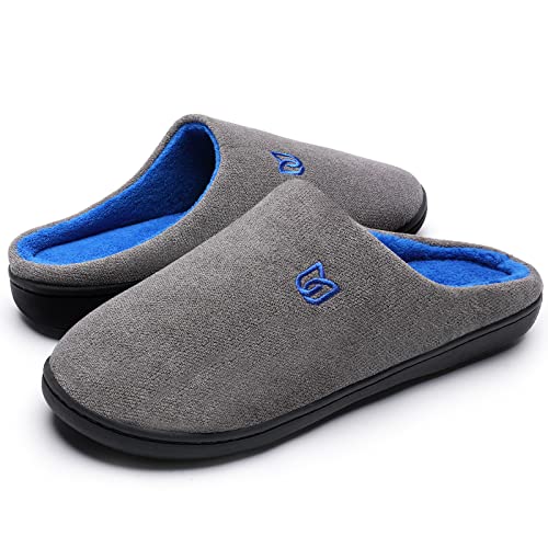 Chinelos para homem e mulher, para usar em casa no inverno, cinzentos, com Memory Foam, antiderrapantes
