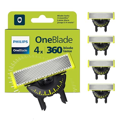 Philips OneBlade Original 360 lâminas, compatíveis com todas as alças OneBlade e OneBlade Pro, 4 unidades (modelo QP440/50)