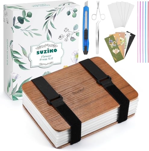 Suziko Kit profissional de imprensa de flores - kit de imprensa de flores de 6 camadas, 6,3 x 8,3 polegadas (16 x 21 cm), para adultos e crianças, um ótimo presente para amantes de artes e artesanato