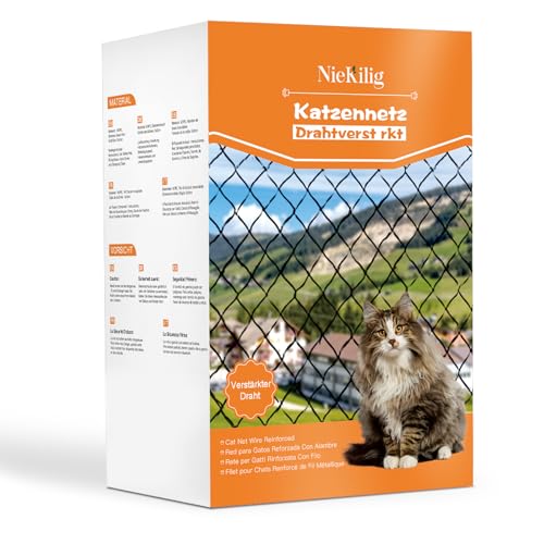 NieKilig Rede para gatos de metal, rede de segurança para malha gatos para varandas, janelas, clarabóias e portas (2 x 1,5 m)