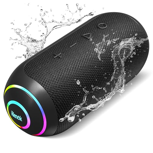 RIENOK Altifalante Bluetooth potente 35 W Tweeter e Woofer, Bluetooth 5.3 impermeável IPX7 portátil sem fios emparelhamento estéreo suporta cartão TF, AUX
