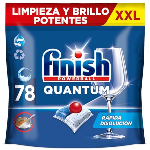 Finish Powerball Quantum limpeza e brilho potentes, pastilhas para máquina de lavar louça, a embalagem pode variar, 78 pastilhas