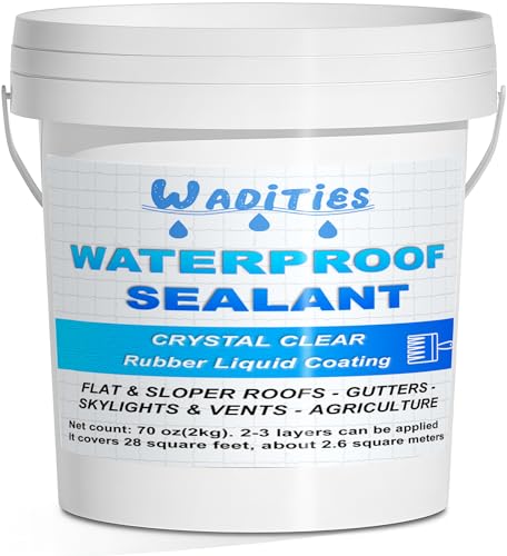 Wadities Hidrofugante invisível, impermeável transparente, autocolante transparente para reparação de fugas impermeável, revestimento impermeável para interiores e exteriores, 2 kg