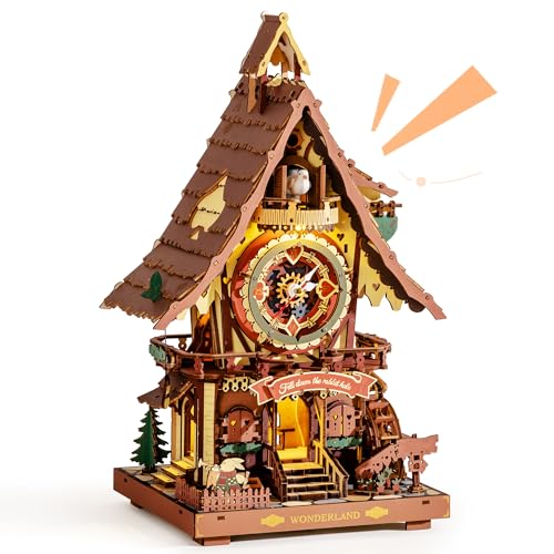 ROKR Puzzle 3D de madeira relógio de coco casacos para construir quebra-cabeças adultos presentes originais para mulher homem vintage LC901C