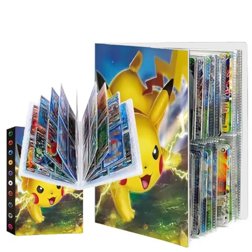 Álbum para cartas colecionáveis, álbum portátil para cartões com 4 bolsos por página, 30 páginas com capacidade para 240 cartões, design duradouro, leve e impermeável para cartões padrão