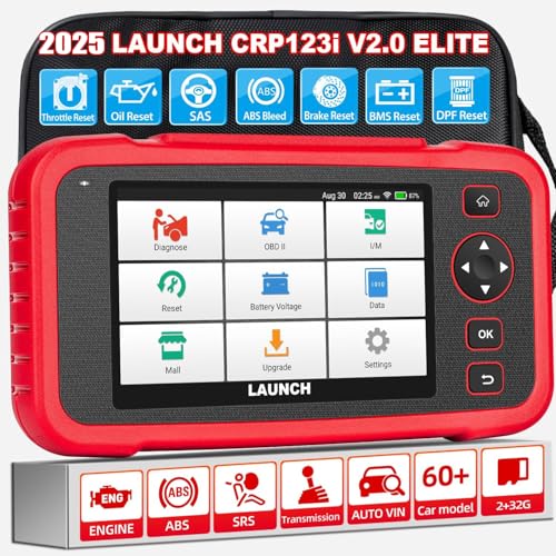 OBD2 Diagnóstico carro multimarca LAUNCH - CRP123i V2.0 OBD Motor Scanner / ABS/SRS/AT Scanner, 7 funções de reinicialização (óleo, AS, ABS, travão, BMS, DPF, acelerador) reiniciar