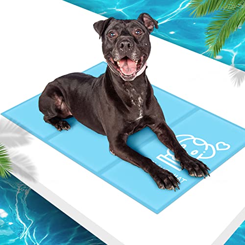 Pawtasy Cama refrescante cão cobertor refrigerante gatos cama fria para cães verão tapete refrigerante tapete tapete tapete ideal para animais de estimação grande, XL 100 x 60 cm