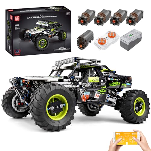 Mould King Technik 18002 SUV Car 4 x 4, controlo remoto de 2,4 G e controlo duplo por aplicação, kits de construção de veículos todo-o-terreno, conjunto de blocos de fixação (1890 peças)