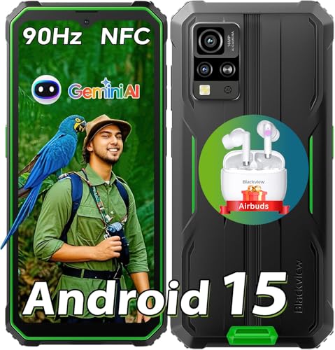 Blackview BV4800SE Resistente ao telemóvel (285 g), 6,56" 90Hz HD+, 12 GB + 64 GB/2TB telemóvel inquebrável, smartphone 16 MP, T615 Octa-core/4G Dual SIM/NFC/GPS/Gemini AI/Face ID Mo viles Android 15