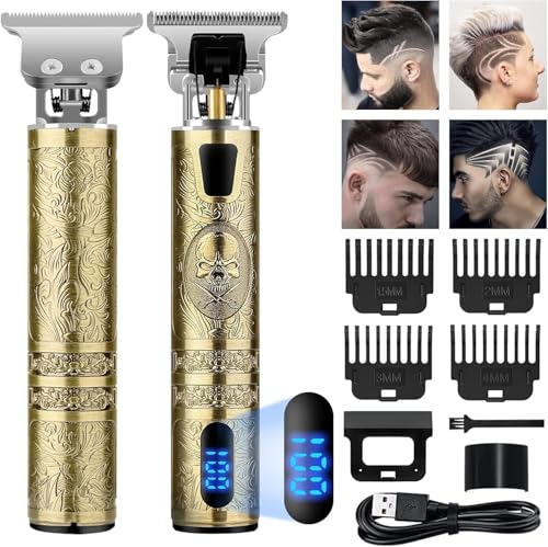 Máquina de cortar cabelo, corta-pelos homem profissional, aparador elétrico máquina de barbear com LED ecrã, carregamento rápido USB sem fios máquina de cortar cabelo para barba, adequado para