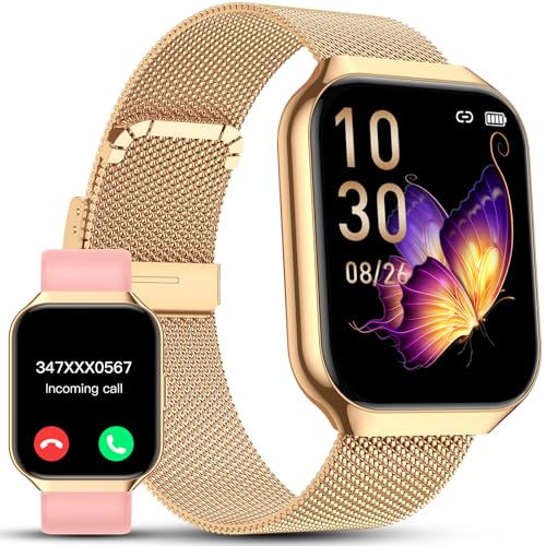 Relógio inteligente mulher, 1,91" Smartwatch mulher com chamadas, IP68 impermeável, 120 modos desportivos com ecrã táctil HD, podómetro, monitor de sono, impermeável IP68 para Android iOS