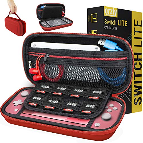 Orzly Capa de transporte para Nintendo Switch Lite, capa protetora de viagem rígida para levar a consola Nintendo Switch Lite e os seus acessórios
