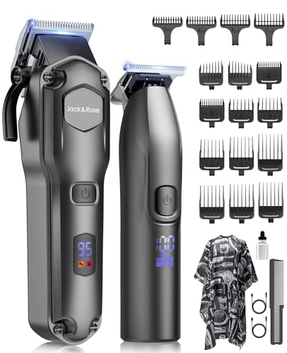 Máquina de cortar cabelo para homem, conjunto de barbeiro e aparador, corta-pelos aparador de barba, máquina de barbear homem com pentes guia preto