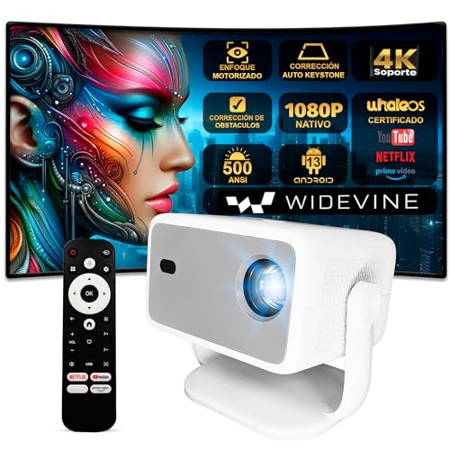 Projetor 4K, Unicview TP350, Google Certificado Netflix, projetor de vídeo cinema em casa com Android 13, 500 ANSI lúmenes, auto-chave, foco motorizado, keystone 4D, zoom, WIFI6, Bluetooth 5.2