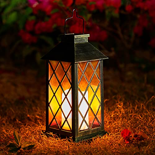 OxyLED Candeeiro solar exterior, 1 peça de metal grandes luzes solares LED exterior jardim IP44 impermeável candeeiro vintage decoração para terraço árvore mesa campismo