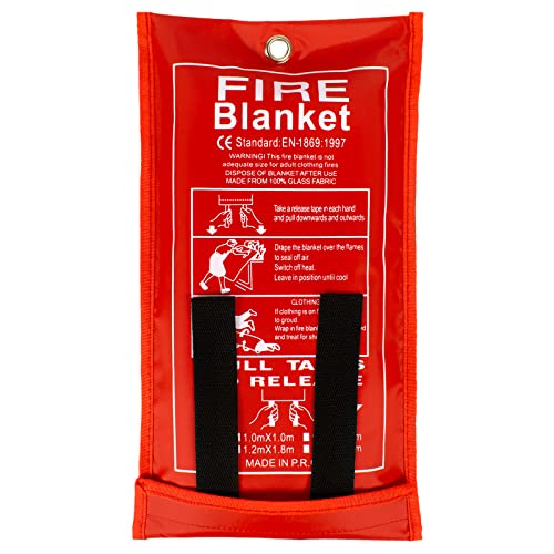 FLASLD Manta ignífuga para casa e cozinha, mantas ignífugas de emergência para pessoas, proteção ignífuga e isolamento térmico (120 cm x 120 cm)