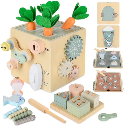 Almaxi Montessori Brinquedos 1 anos a 4 anos, brinquedos de madeira crianças 1 ano, jogos educativos crianças 2 anos, presentes de aniversário de Natal Páscoa para meninos e meninas