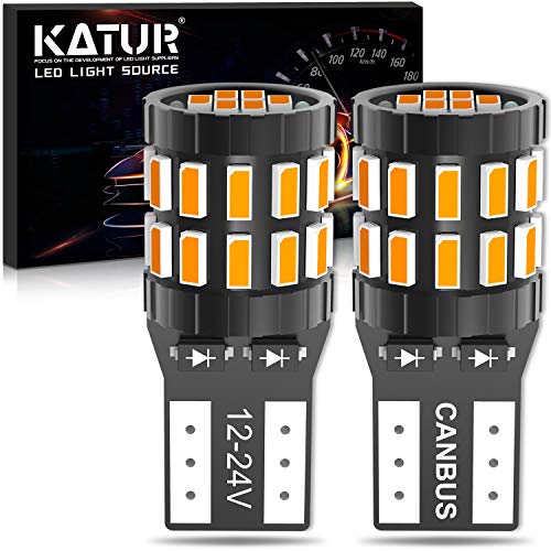 KATUR T10 W5W Lâmpada LED 194 168 Super brilhante Âmbar amarelo 30 * 3014 chip 12-24 V CANBUS sem erros luz de matrícula de cortesia da porta do mapa da cúpula do carro (versão melhorada)