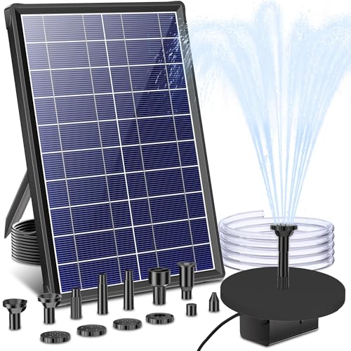 Fonte de água Billing 7,5 W com bomba solar para tanque de peixes, jardim, piscina e tanque de armazenamento - inclui mangueira de 12 boquilhas