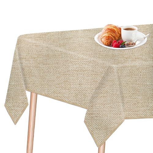 LeapBeast Toalha de mesa antimanchas, mesa cinzenta, toalha de mesa retangular com aspeto linho toalha de mesa impermeável, toalha de mesa antimanchas, impermeável, para festa de aniversário, cozinha