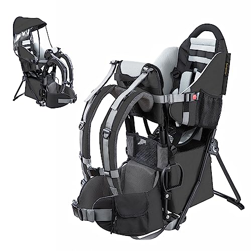 besrey Kraxe - Mochila porta-bebés com bolsa de armazenamento, porta-bebés para viagens, para caminhadas de 6 a 36 meses, assento de até 18 kg, dobrável