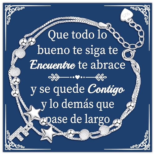 Astellea Presentes para mulheres pulseira de prata com letras iniciais presentes criativos para amigas irmãs colegas filhas mães tias esposa Natal aniversário graduação