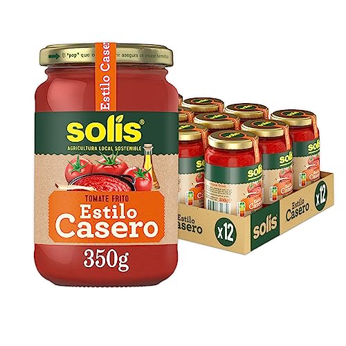 SOLIS Tomate frito, estilo caseiro, frasco de vidro, conjunto de 12 x 350 g, tomate sem glúten