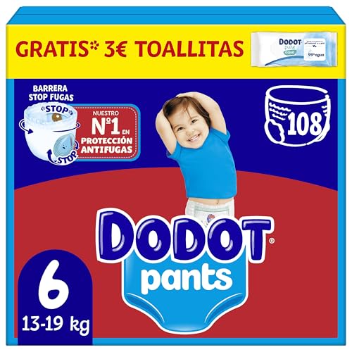 Dodot Pants Fralda-cuecas tamanho 6, 108 fraldas, 13 kg - 19 kg