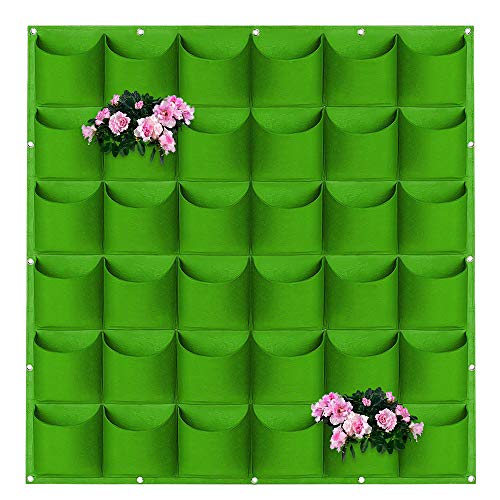 Hillylolly Sacos de plantação, bolsos sacos para plantas de parede, sacos para plantas pendentes, feltro bolsos plantas, planta Grow Bag, flores verticais (verde)