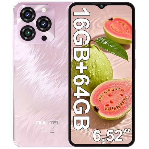OUKITEL C3 Telefones celulares livres, 16 (4 12) GB + 64 GB/TF 1 TB telemóvel, 6,52" bateria 5000 mAh Smartphone Android 14, câmara 13 MP+5 MP, 4G Dual SIM/Face ID/3,5 mm / GPS/OTG. Roxo