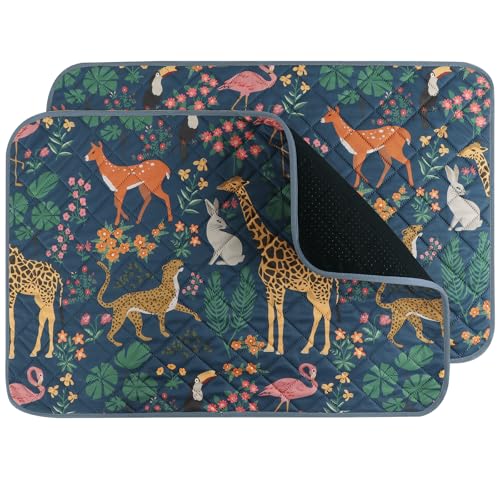 IEUUMLER 2 peças tapetes laváveis para cães, almofadas de treino absorvente rápido, super absorventes, impermeáveis EU013