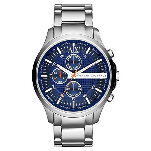 Armani Exchange Relojes de Hombre, Movimiento de Cuarzo cronógrafo y Caja de 46 mm con Correa de Acero Inoxidable