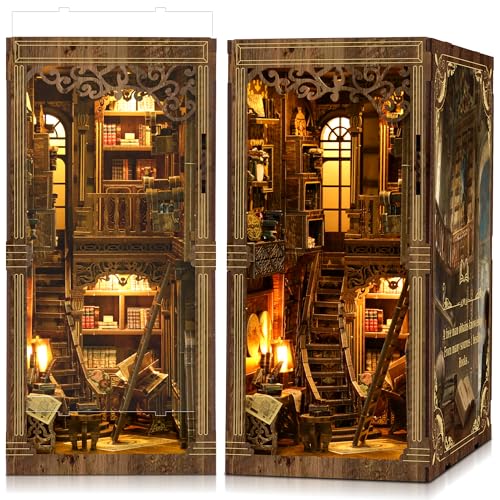 LUMYCE DIY Book Nook Kit: Casas em miniatura para montar com móveis - casacos adultos decoração criativa para prateleiras e luzes LED