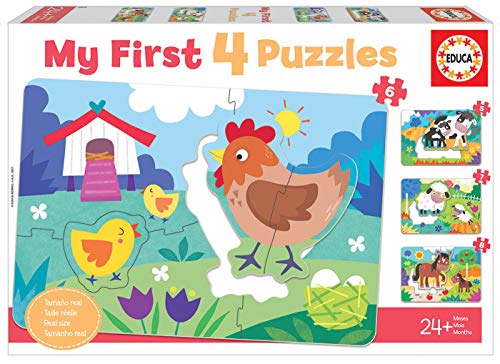 Educa - Conjunto de 4 puzzles progressivos infantis com 5/6/7/8 peças | My First Mamãs e bebés. Recomendado a partir de 24 meses (18899)