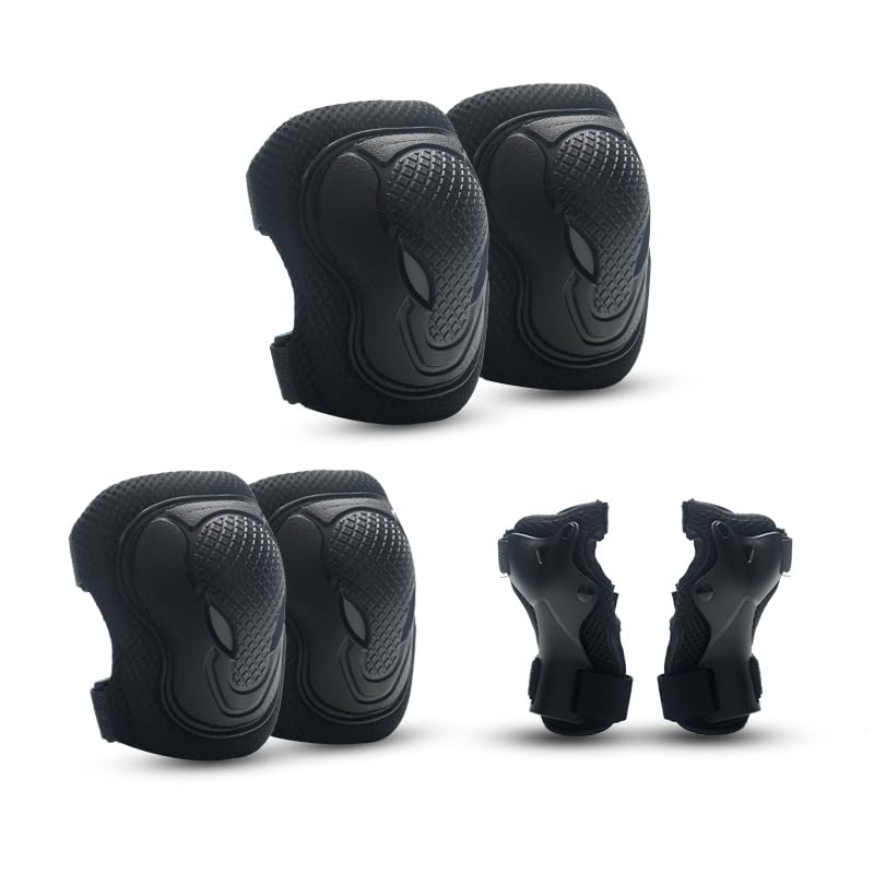 Joelheiras infantis, joelheiras infantis para patins em linha equipamento de proteção 6 em 1 para crianças de 3 a 8 anos cotoveleiras patins bicicletas