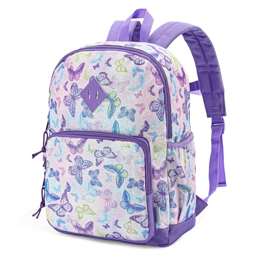 VASCHY Mochila para menina, mochilas escolares mochila infantil de 4 a 6 anos para escola ajustar a pasta A4 com bolsos laterais e correia no peito