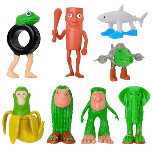 Gensly 8 Pcs italiano Brainrot animais brinquedos figuras Tung Tung Tung Sahur, Tralala, crocodilo bombardiro, boneca ambalabu, chimpanzini Bananini