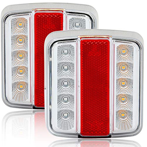 AGRISHOP Luzes traseiras 12 V, piloto impermeável para iluminação de reboque, universal 12 V traseiro LED para camião carro com Homologation E-mark