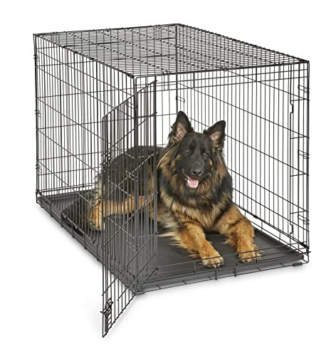 New World Modelo B48 Gaiola para cães recém-otimizada, com uma só porta, bandeja à prova de fugas, pernas protetoras e novas características patenteadas, comprimento 121,92 cm